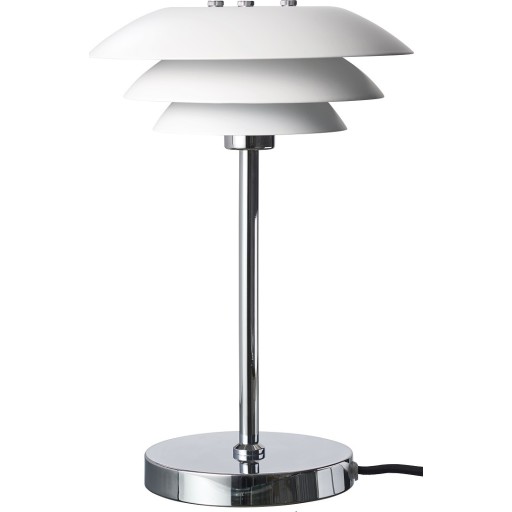 Dyberg Larsen DL20 bordlampe, krom/hvid