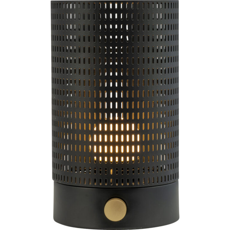 Dyberg Larsen Mesh genopladelig bordlampe, sort