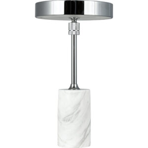 Dyberg Larsen Starlight genopladelig bordlampe, hvid marmor