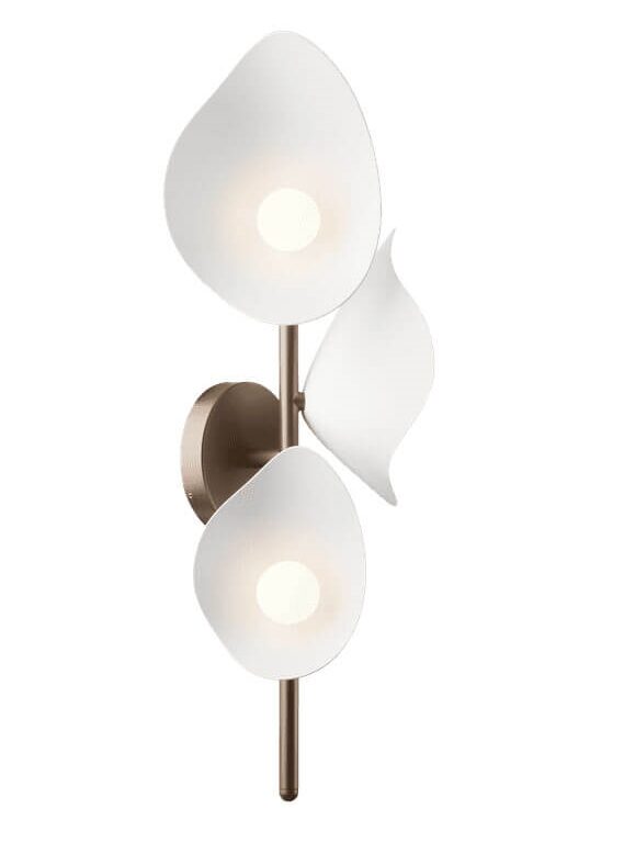 Florii 3 væglampe, mørk bronze/hvid