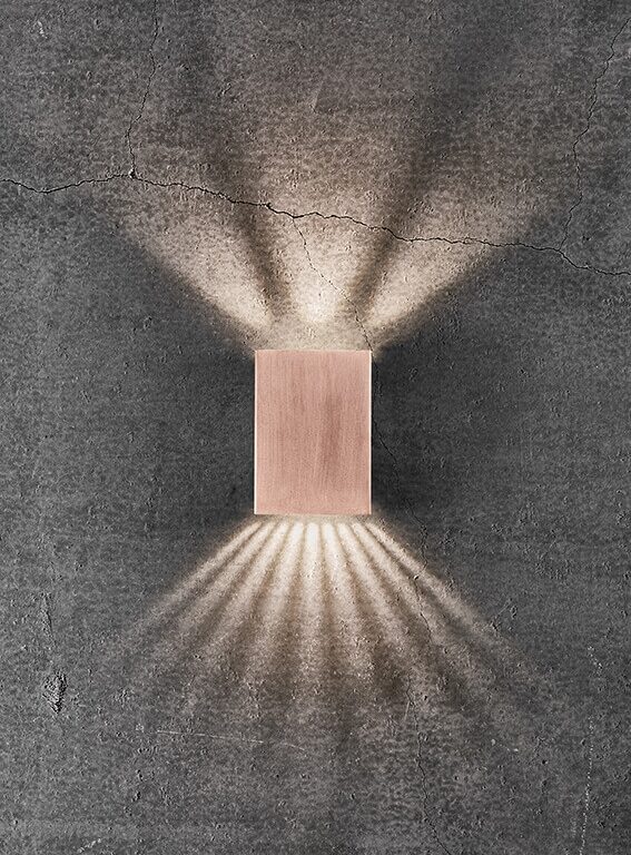 Fold 10 udendørs væglampe LED, kobber