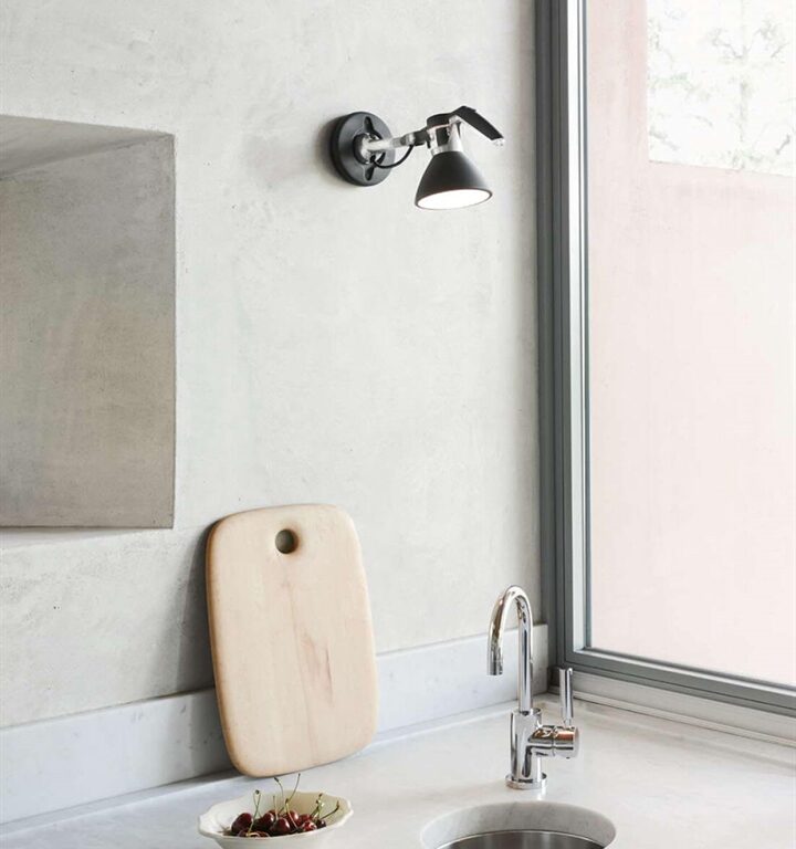 Fortebraccio Ø11 væglampe / loftlampe, sort