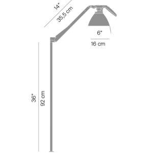 Fortebraccio gulvlampe stang/skærm, sort