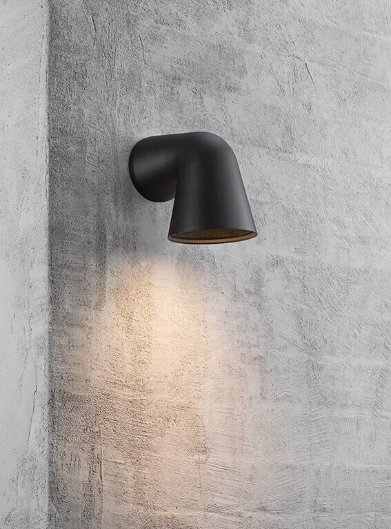 Front Single udendørs væglampe, sort