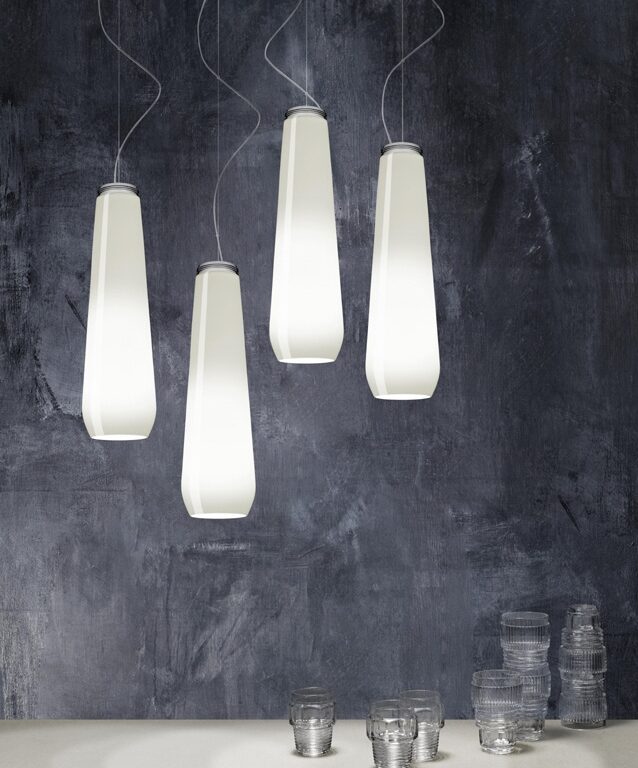 Glass Drop Pendel, Hvid