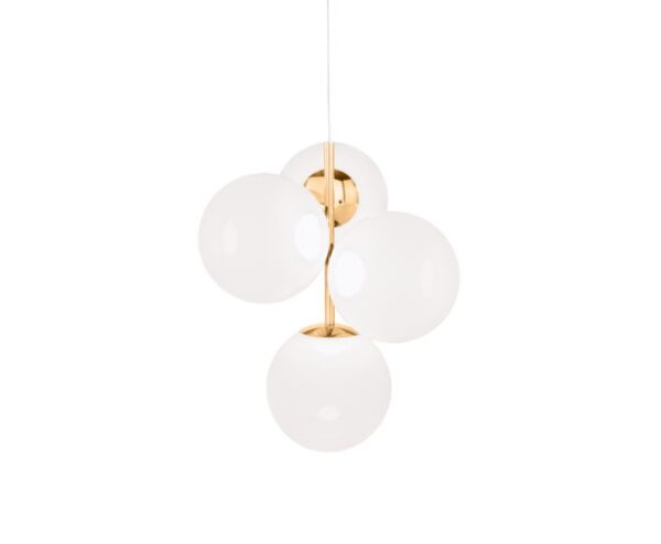 Globe lysekrone mini, opal/guld