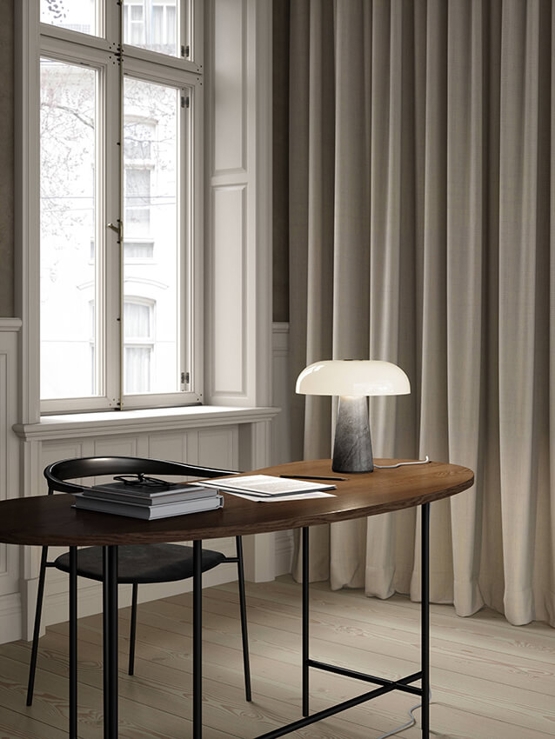 Glossy bordlampe grå