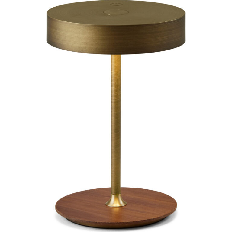 Halo Design On The Move genopladelig bordlampe, messing