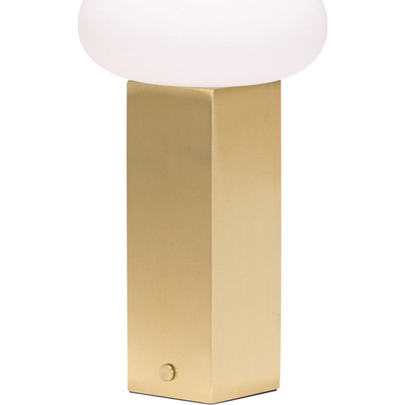 Hübsch Low genopladelig bordlampe, messing