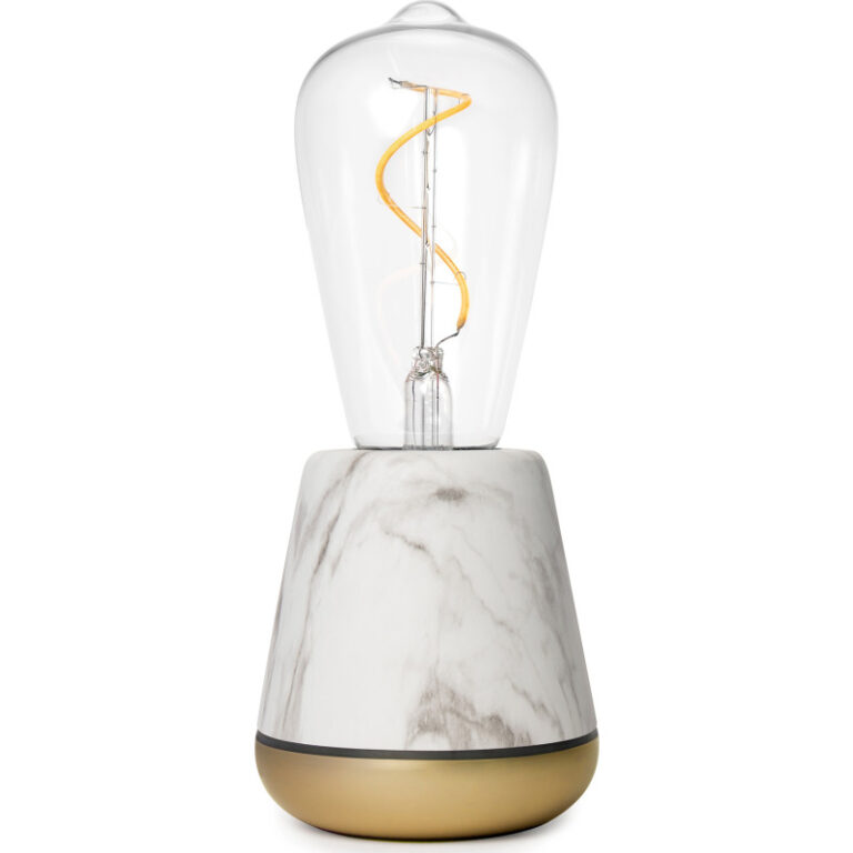 Humble One Smart genopladelig bordlampe, hvid marmor