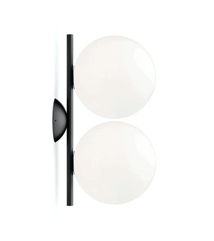 IC Light C/W1 Double væglampe/loftlampe, sort