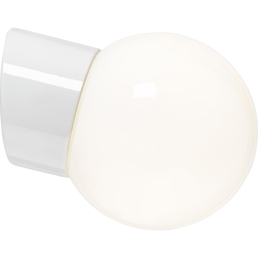 Ifö Electric Classic Glob 150 væglampe, blank opal, hvid