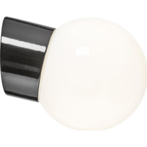 Ifö Electric Classic Glob 150 væglampe, blank opal, sort
