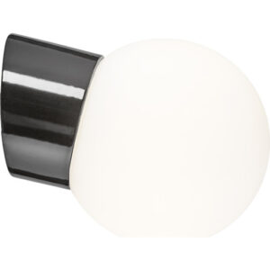 Ifö Electric Classic Glob 150 væglampe, mat opal, sort