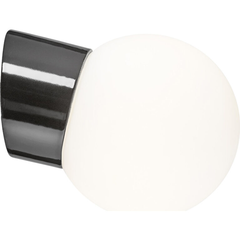 Ifö Electric Classic Glob 150 væglampe, mat opal, sort