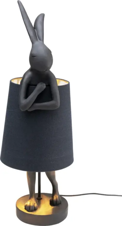 KARE DESIGN Animal Rabbit bordlampe - sort hør og polyresin/stål