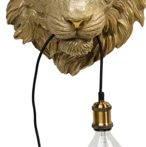 KARE DESIGN Animal Tiger Head væglampe - guld polyresin og aluminium