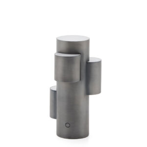 KAVE HOME Adrina bærbar LED-bordlampe - mørkegrå metal med børstet finish