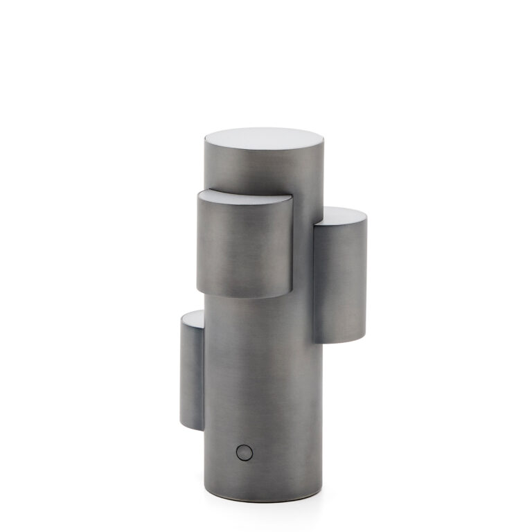 KAVE HOME Adrina bærbar LED-bordlampe - mørkegrå metal med børstet finish