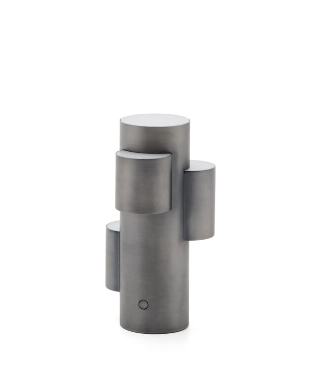 KAVE HOME Adrina bærbar LED-bordlampe - mørkegrå metal med børstet finish