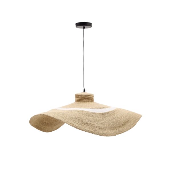 KAVE HOME Albenya loftlampe, rund - hvid bomuld og natur søgræs (Ø90)