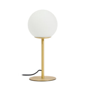 KAVE HOME Brisia bordlampe - 1 matteret glaskugle og børstet messingfinish metal (Ø15)