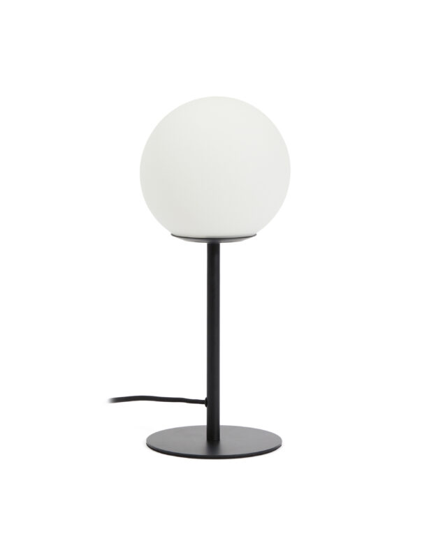 KAVE HOME Brisia bordlampe - 1 matteret glaskugle og sort metal (Ø15)