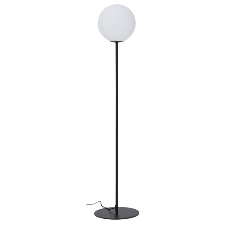 KAVE HOME Brisia gulvlampe - 1 matteret glaskugle og sort metal (Ø30)