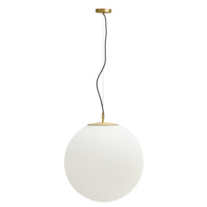 KAVE HOME Brisia loftlampe - 1 matteret glaskugle og børstet messingfinish metal (Ø50)