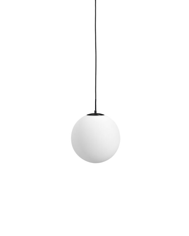 KAVE HOME Brisia loftlampe - 1 matteret glaskugle og sort metal (Ø30)