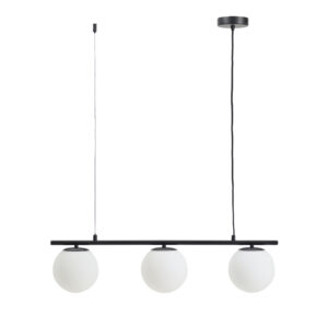KAVE HOME Brisia loftlampe - 3 matterede glaskugler og sort metal (Ø15)