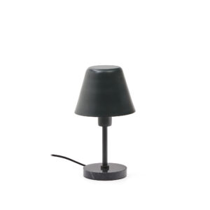 KAVE HOME Calina bordlampe i grønt metal og sort marmor