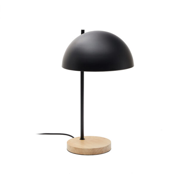 KAVE HOME Catlar bordlampe - sort metal og asketræ