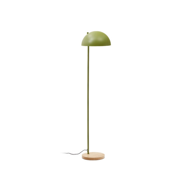 KAVE HOME Catlar gulvlampe i asketræ og metal i grønmalet finish