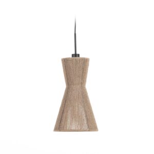 KAVE HOME Crista loftlampe, rund - natur jute og jern (Ø24,5)