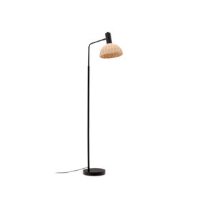 KAVE HOME Damila gulvlampe - rattan og sort metal