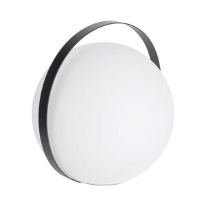 KAVE HOME Dinesh bordlampe, ledningsfri - hvidt polyethylen og sort stål (33x34)