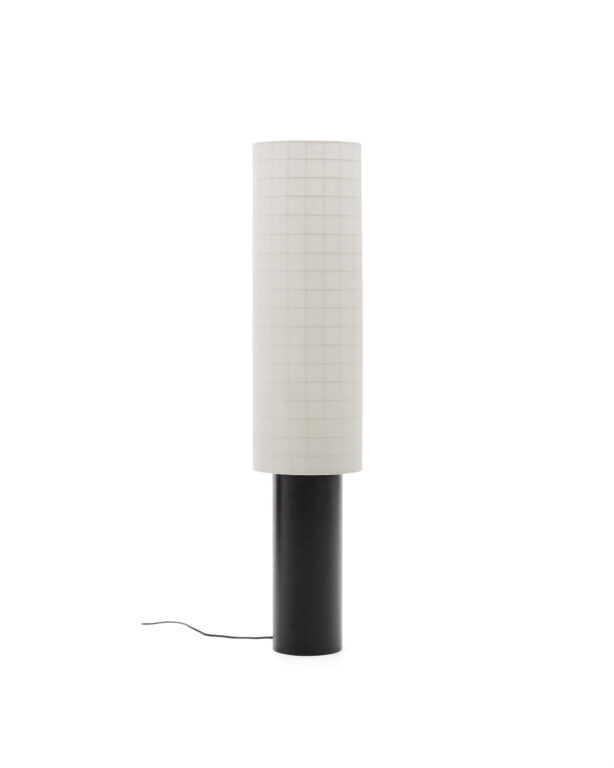 KAVE HOME Dulan gulvlampe, m. hvid bomuldsskærm - sort metal