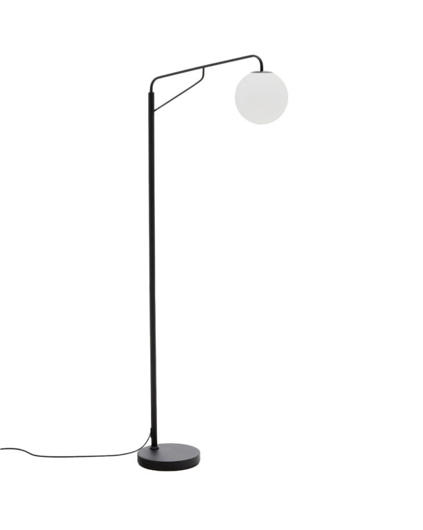 KAVE HOME Eilo gulvlampe - matteret glaskugle og sort stål