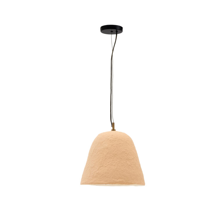 KAVE HOME Lisora loftlampe, rund - beige papmaché (Ø25)