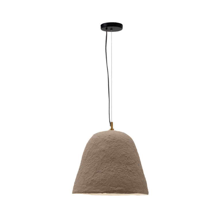 KAVE HOME Lisora loftlampe, rund - brun papmaché (Ø35)