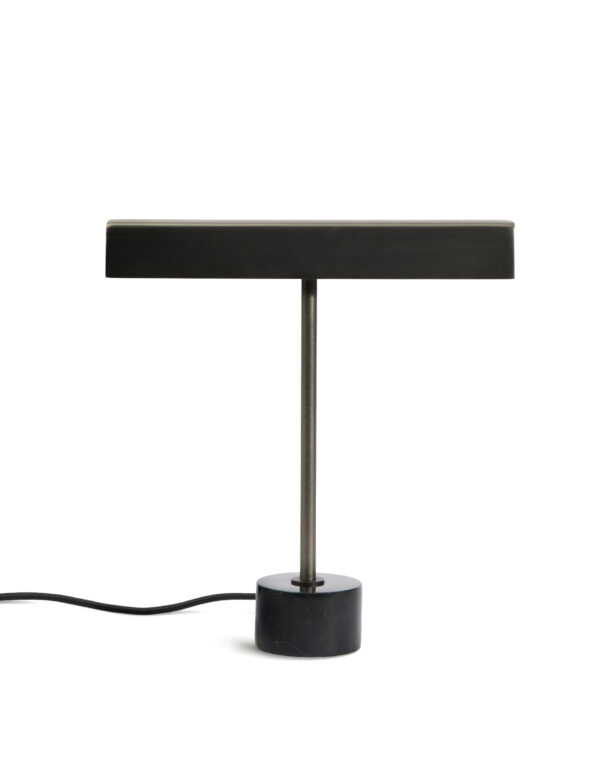 KAVE HOME Lynor bordlampe - børstet metal med sort marmorfod