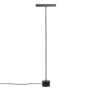 KAVE HOME Lynor gulvlampe - børstet stål med sort marmorfod