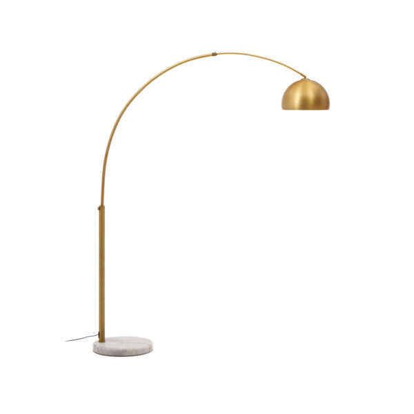 KAVE HOME Madali gulvlampe - messing metal og hvid marmor