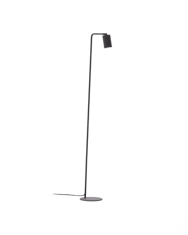 KAVE HOME Manie gulvlampe - sort metal med støbejernseffekt finish