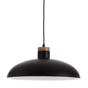KAVE HOME Margot loftlampe - sort/natur metal/træ, rund (Ø38)