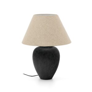 KAVE HOME Mercadal bordlampe, rund - sort keramik (Ø45)