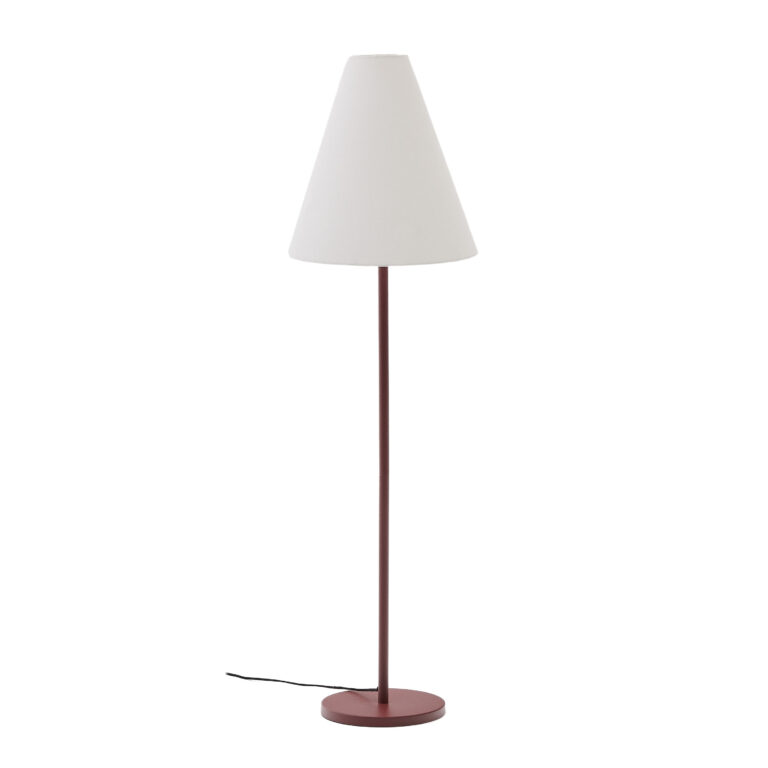 KAVE HOME Navat gulvlampe - hvid bomuld og terracotta metal