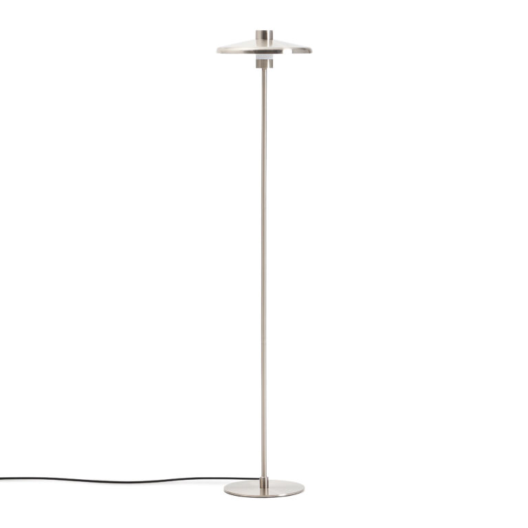 KAVE HOME Nuvira gulvlampe - lysegrå børstet metal