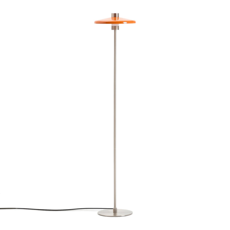 KAVE HOME Nuvira gulvlampe - orange og lysegråt børstet metal